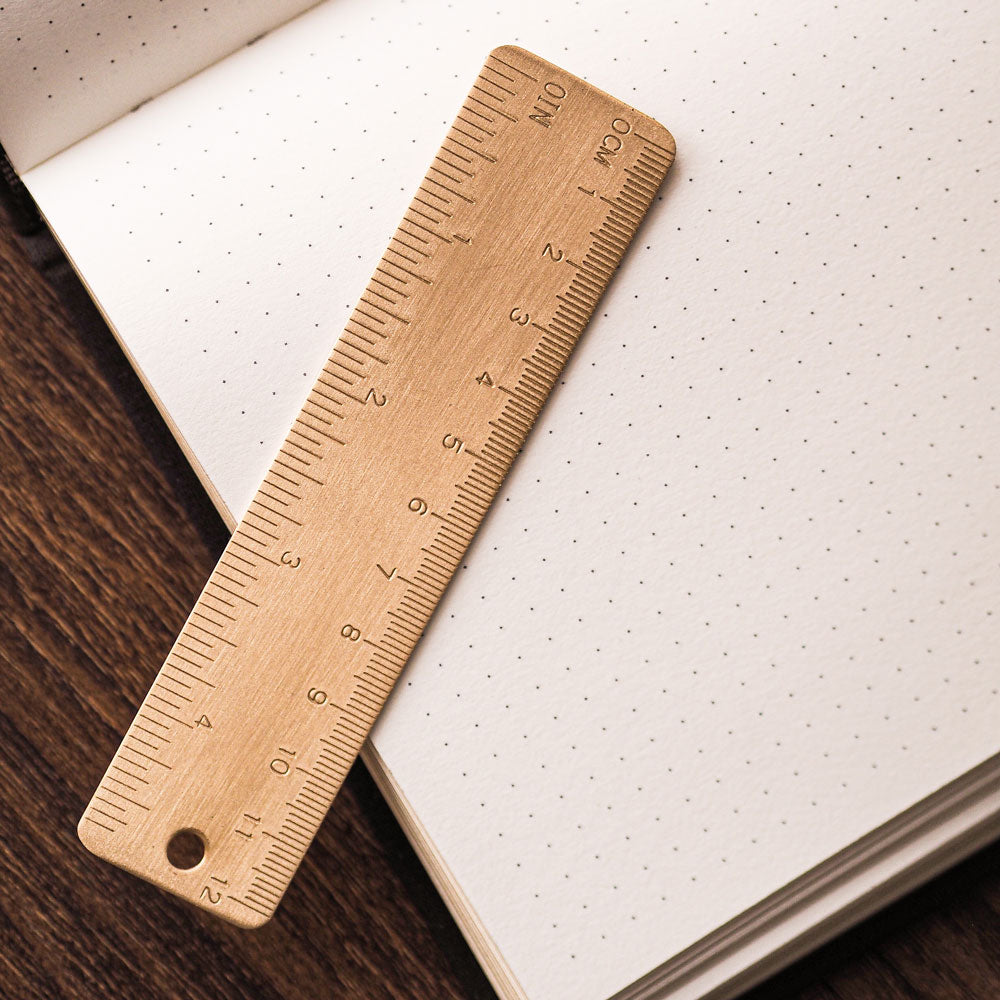 Złota mosiężna linijka 12cm