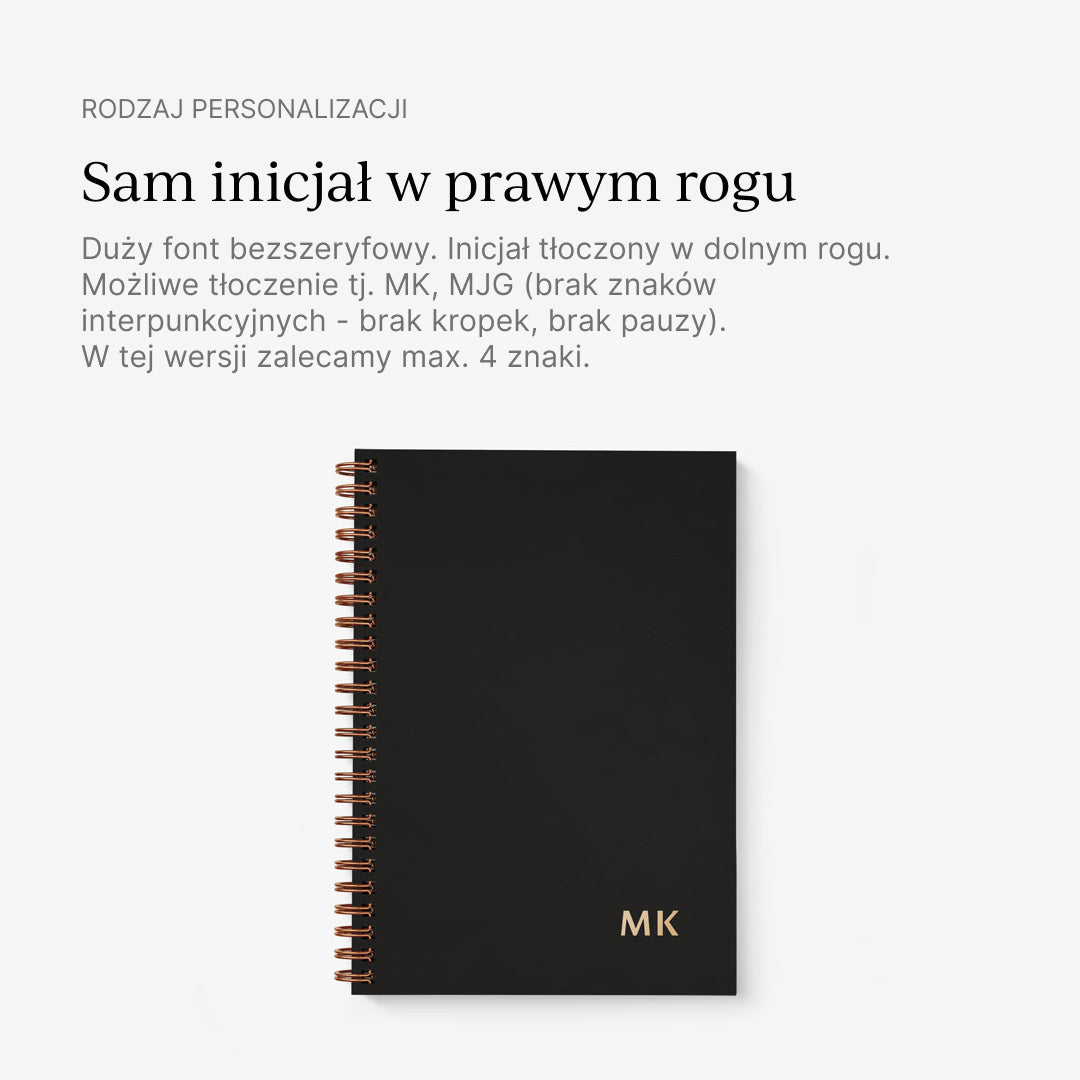 Planer tygodniowy na spirali ALL BLACK