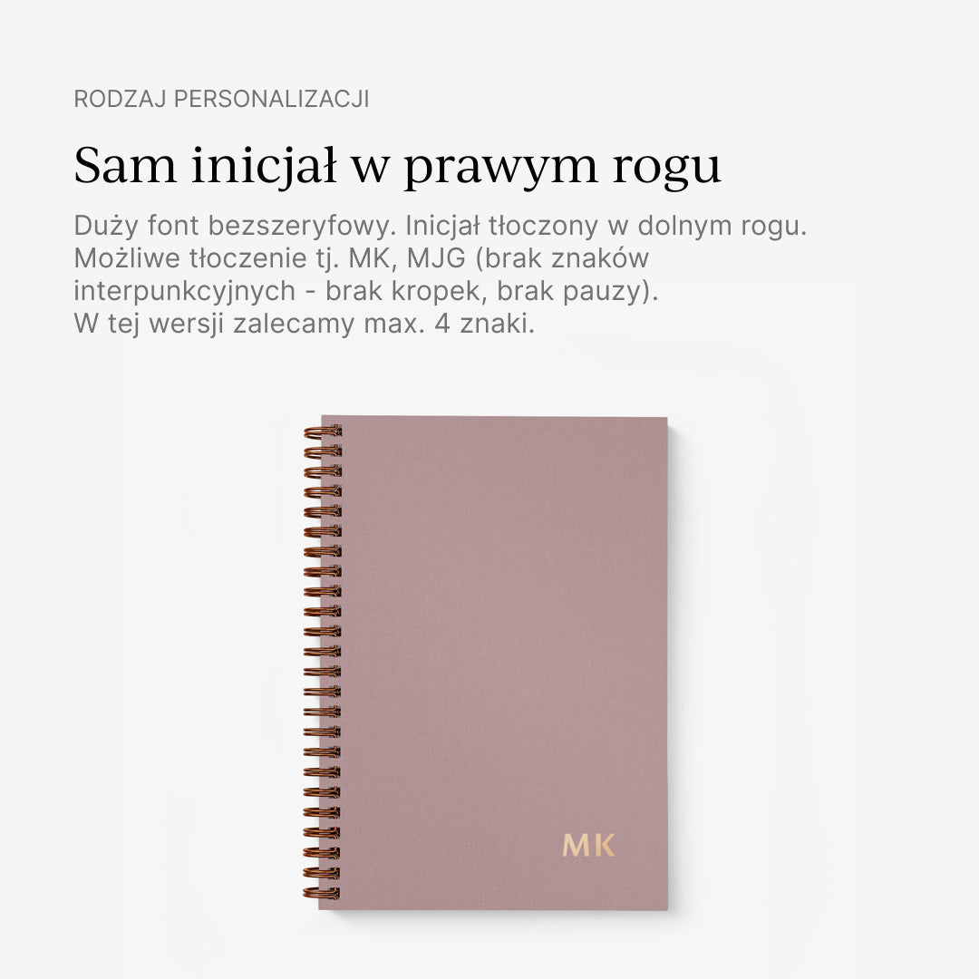 Planer tygodniowy na spirali DUST PINK