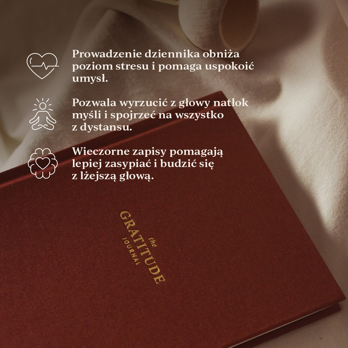 dziennik wdzięczności bordowy