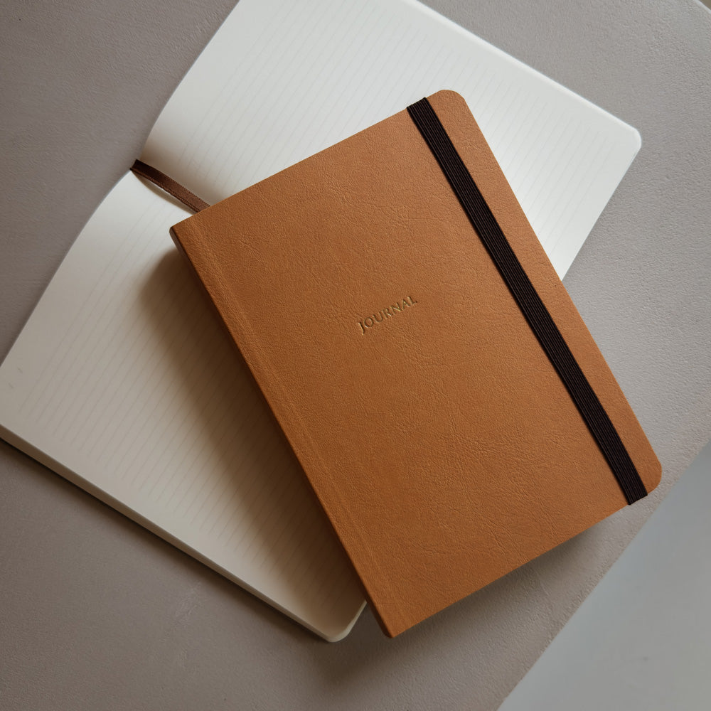 Brązowy notes w linie A5