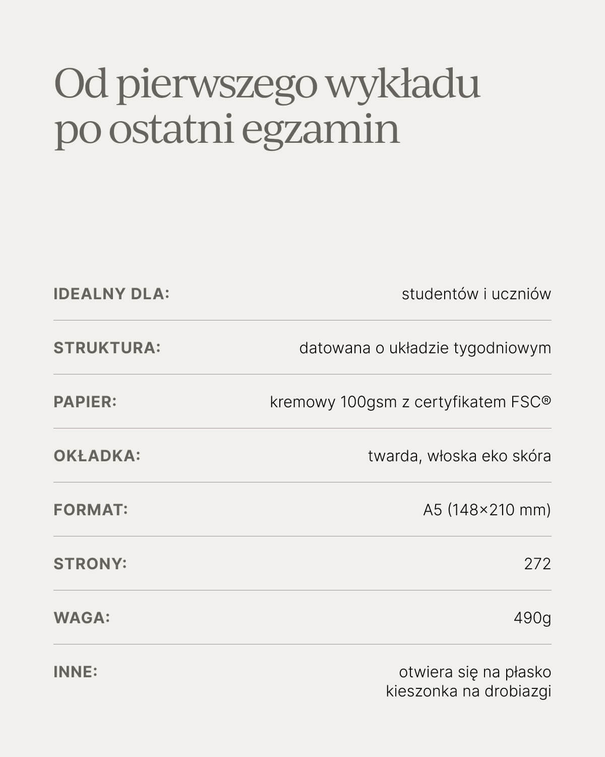 Kalendarz akademicki 2026/2027 - CLASSY BLACK (przedsprzedaż)
