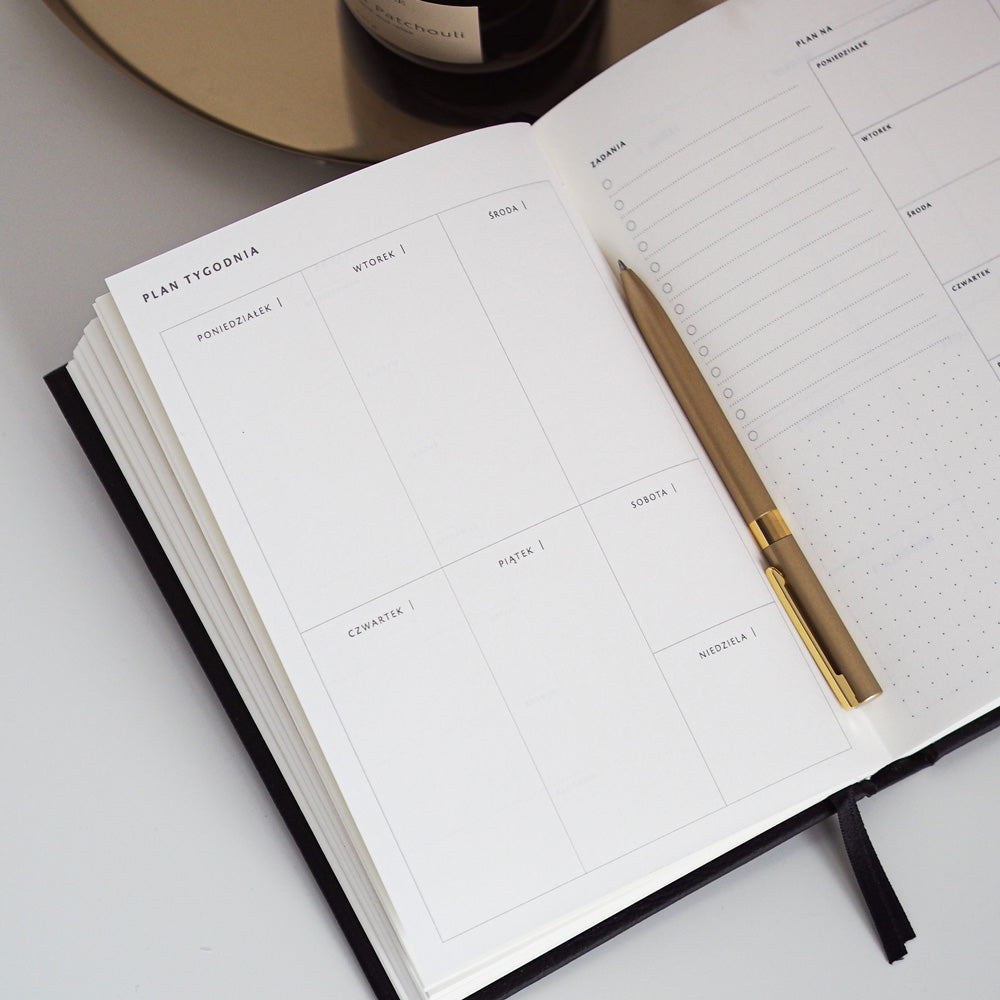Planer tygodniowy czarny