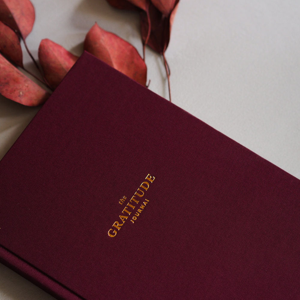 Elegancki dziennik wdzięczności Gratitude Journal w odcieniach purpury