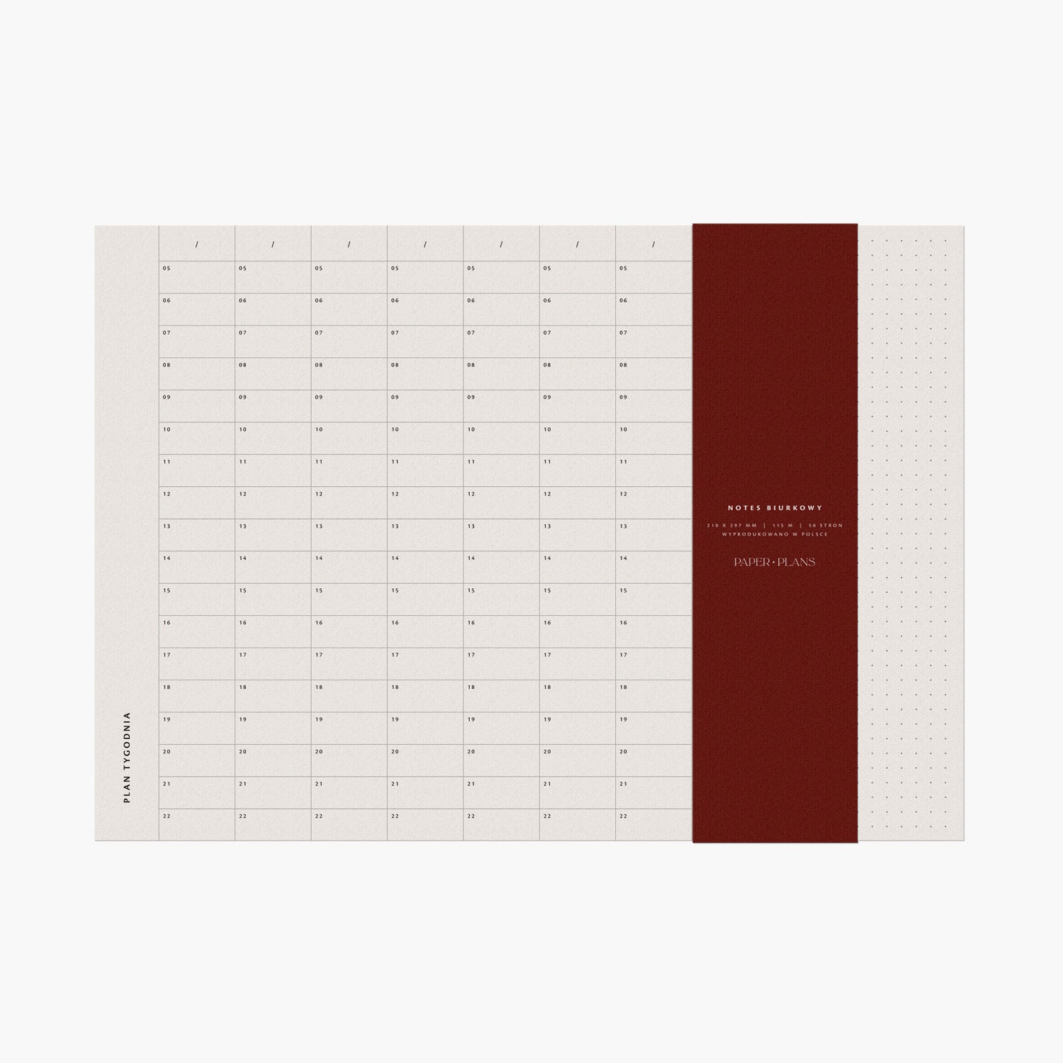 Harmonogram dnia notes