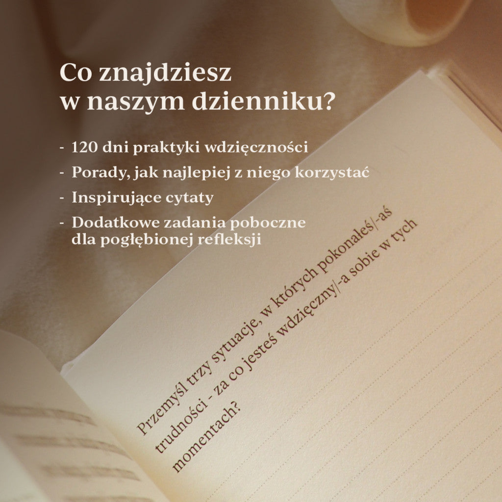 Dziennik Gratitude Journal - notes wspierający refleksję, spokój i budowanie dobrych nawyków
