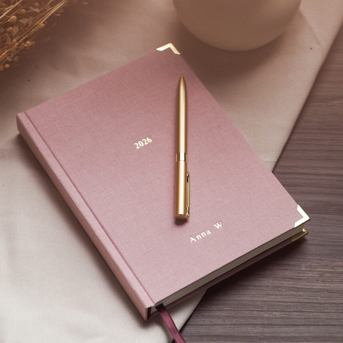 Kalendarz tygodniowy 2026 - DUST PINK