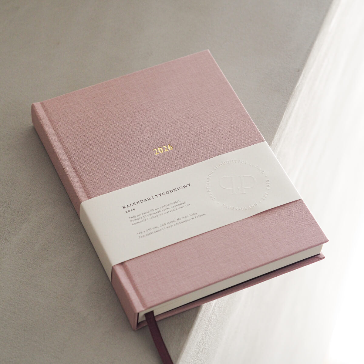 Kalendarz tygodniowy 2026 - DUST PINK