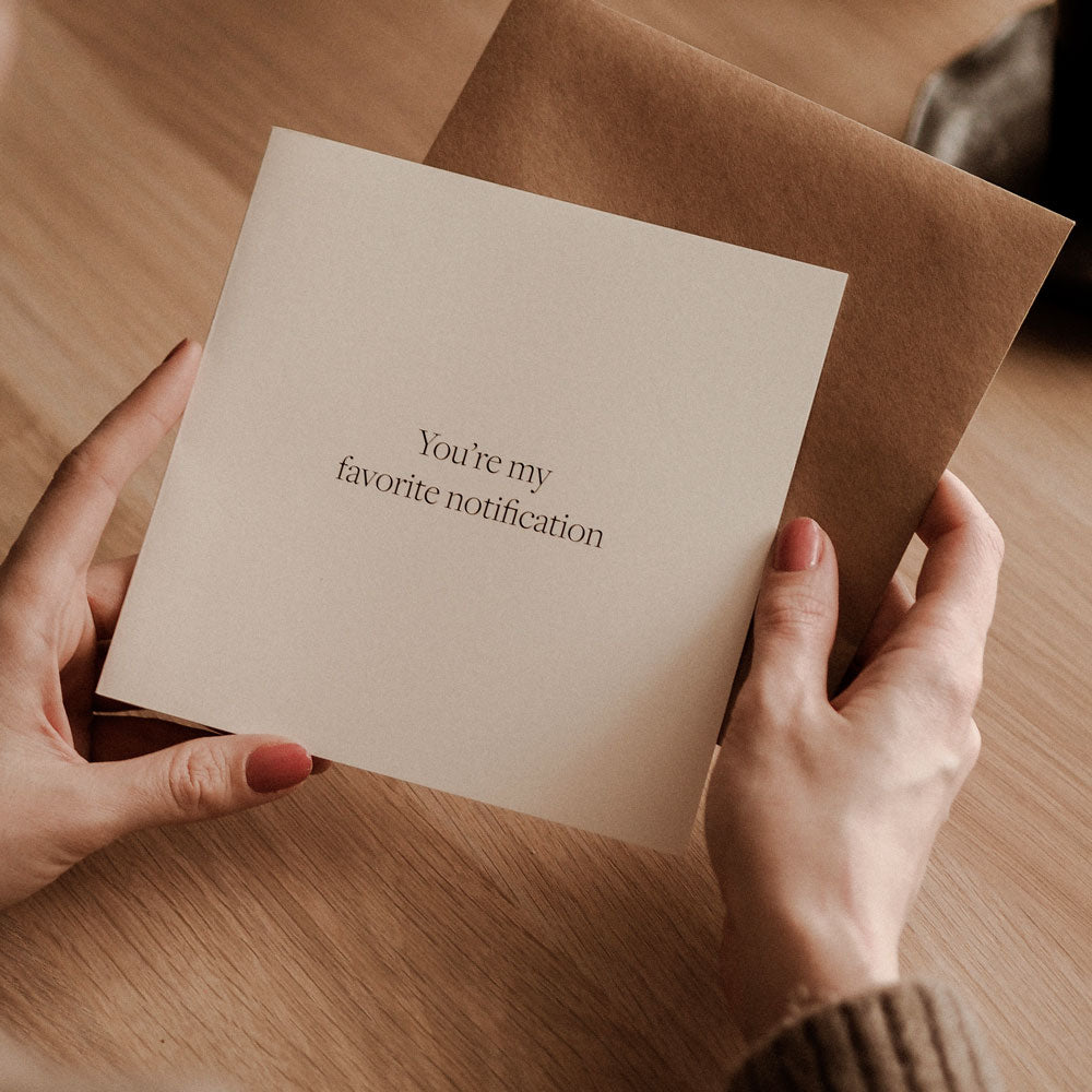 Kartka okolicznościowa z napisem You're my favorite notification