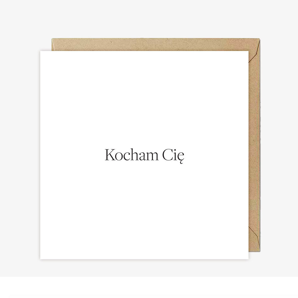 Kartka z napisem Kocham Cię