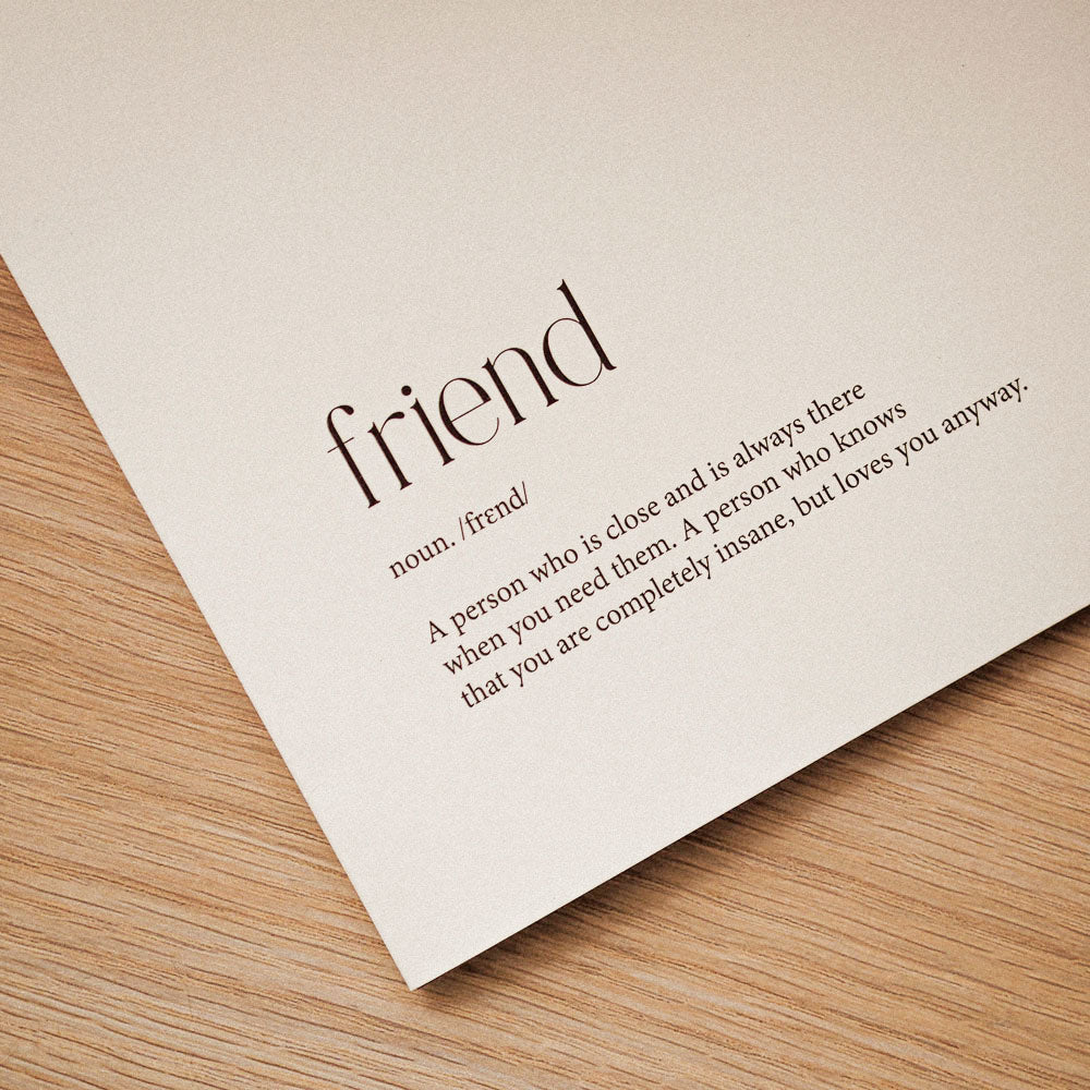 Kartka okolicznościowa z napisem Friend