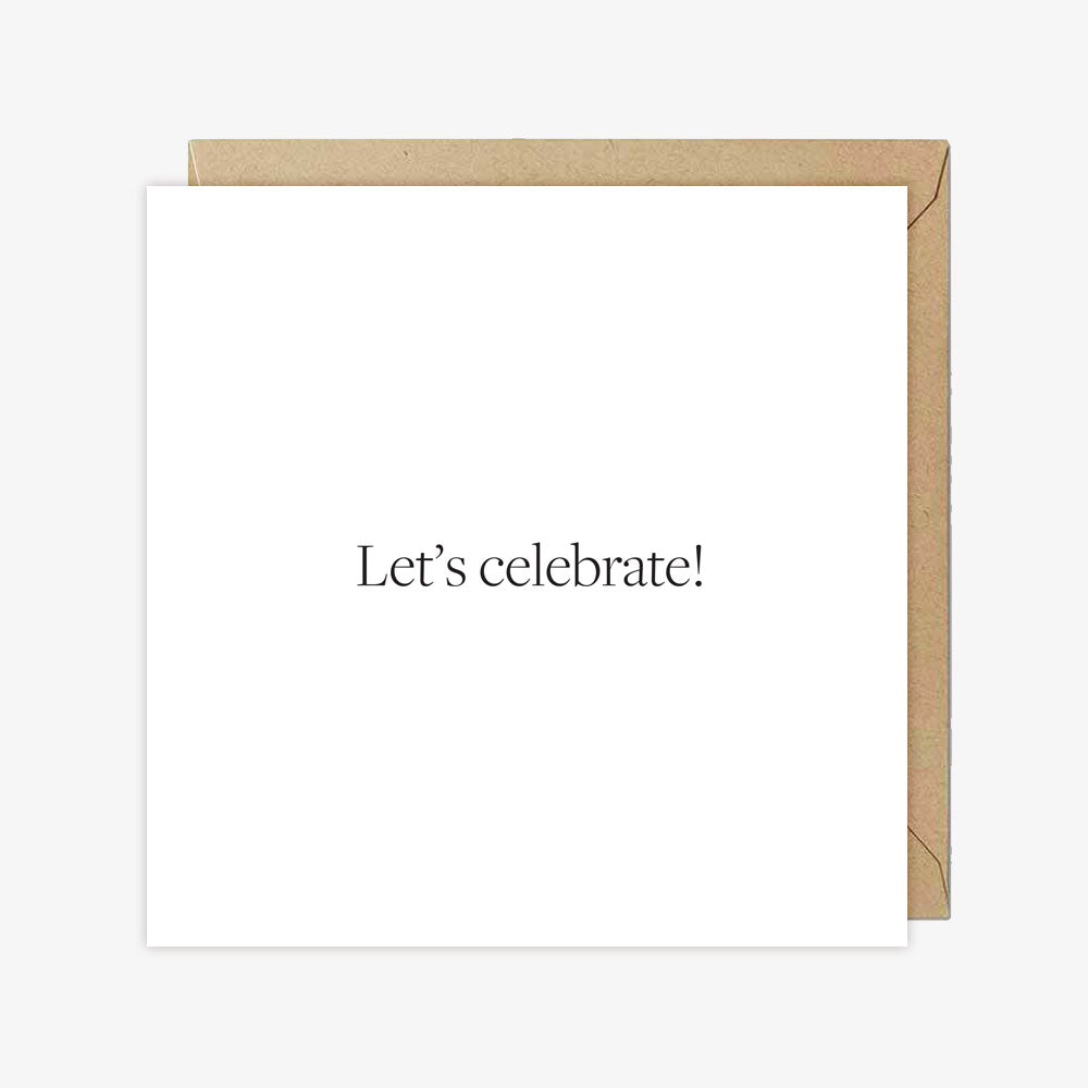 Kartka okolicznościowa z napisem Let's celebrate