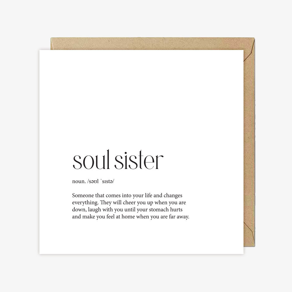 Kartka okolicznościowa z napisem Soul sister