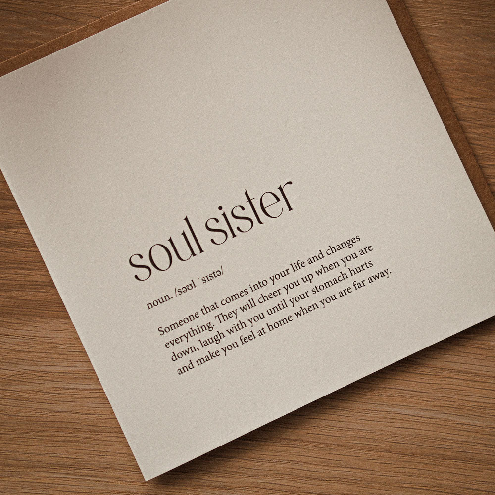 Kartka okolicznościowa z napisem Soul sister