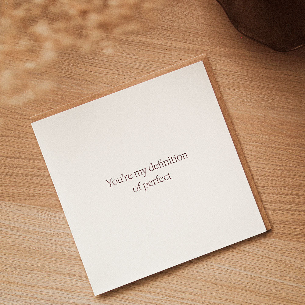 Kartka okolicznościowa z napisem You're my definition of perfect