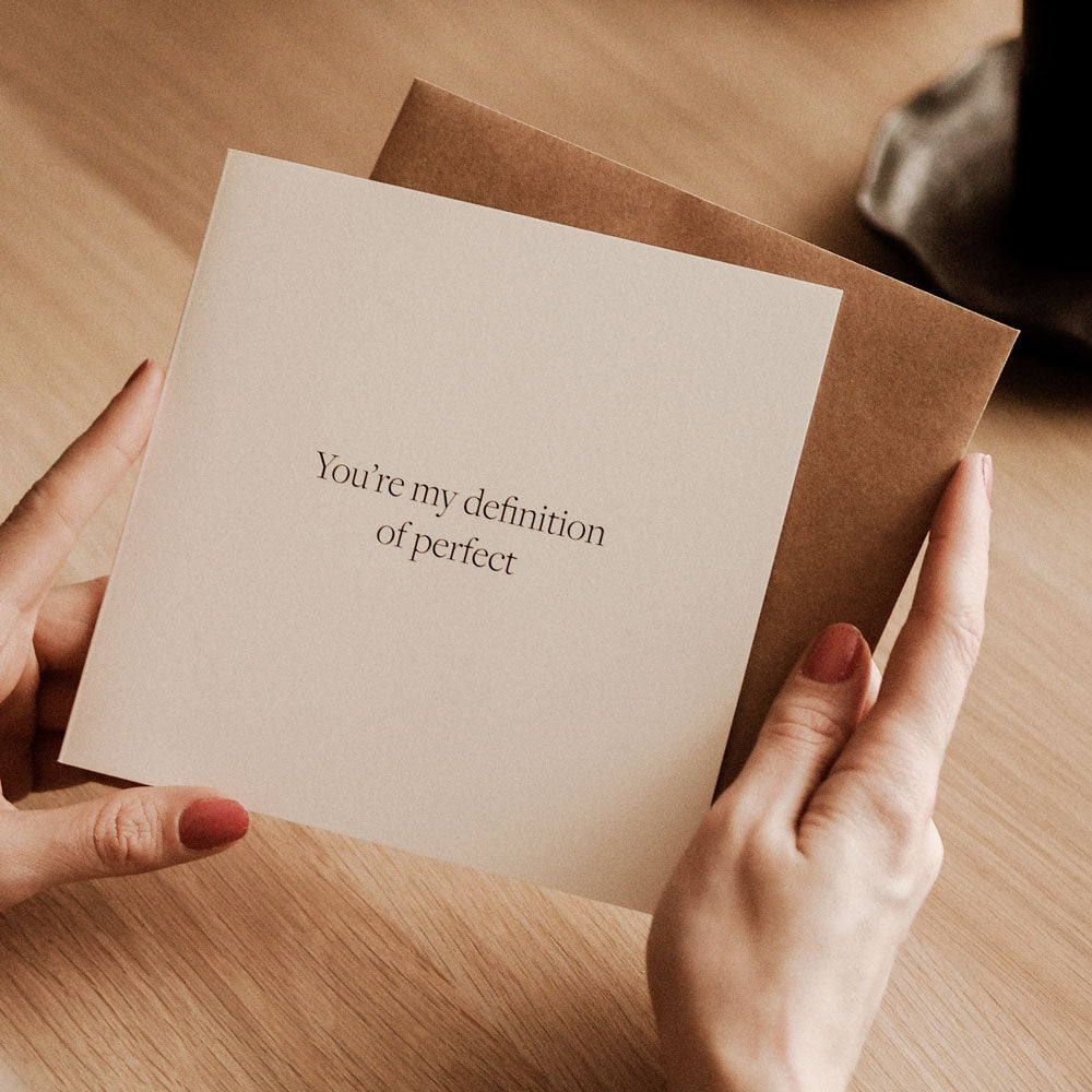 Kartka okolicznościowa z napisem You're my definition of perfect