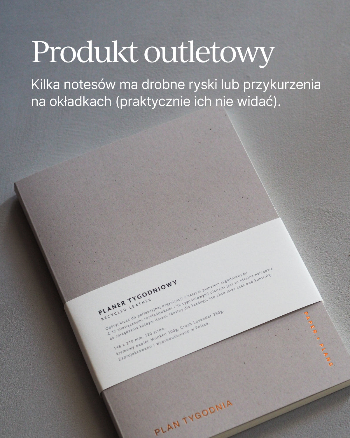 OUTLET - Planer tygodniowy A5 - RECYCLED LEATHER