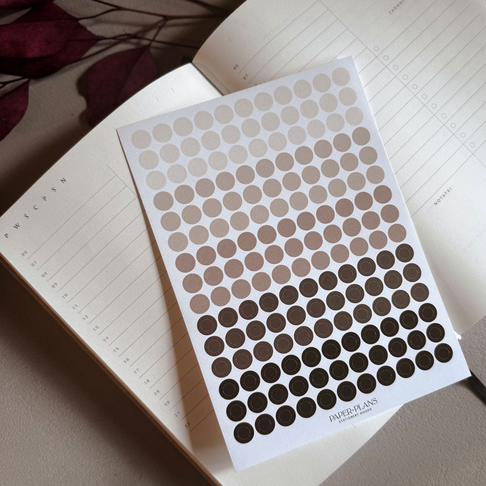 Beżowe naklejki do planera BEIGE DOTS