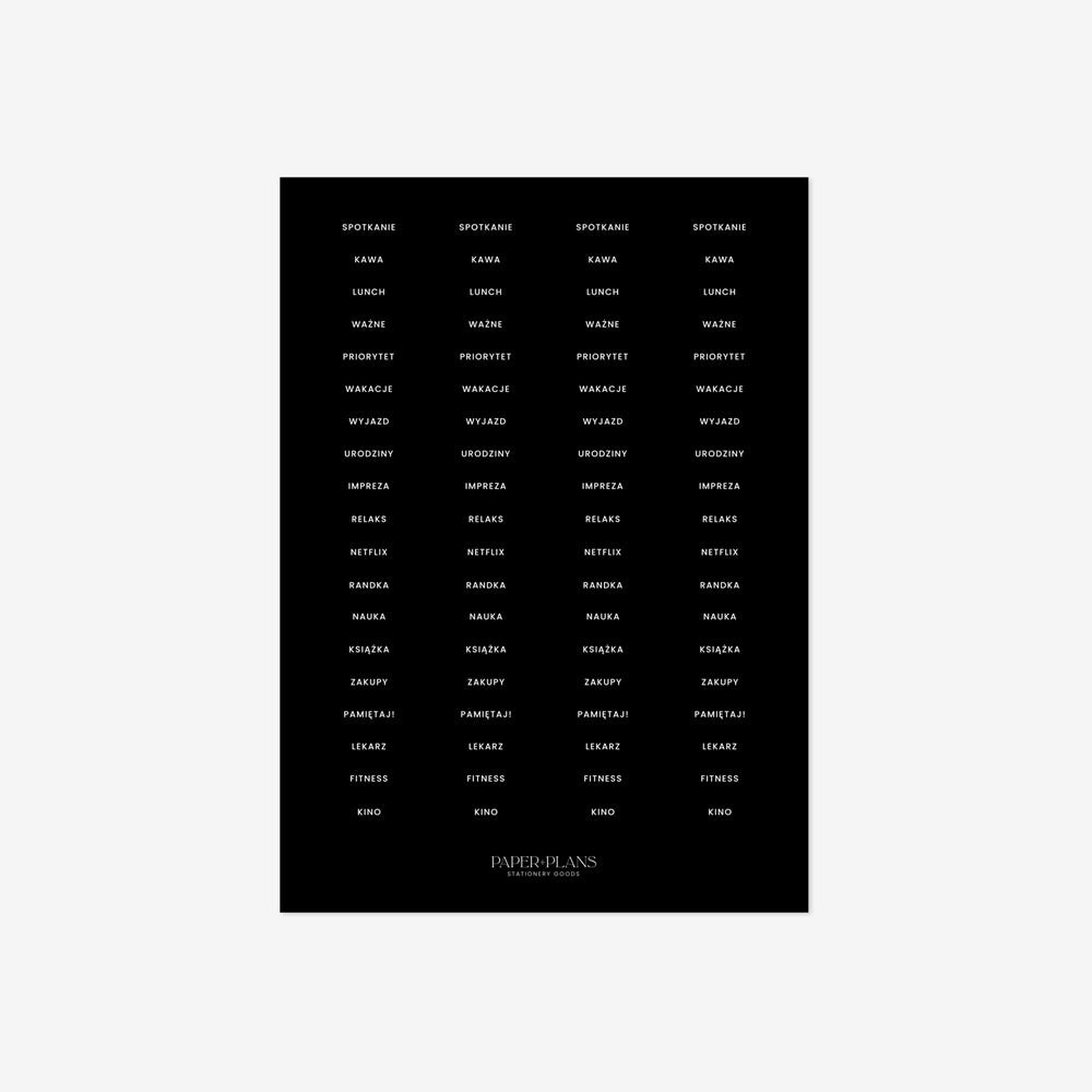 Naklejki do planera napisy