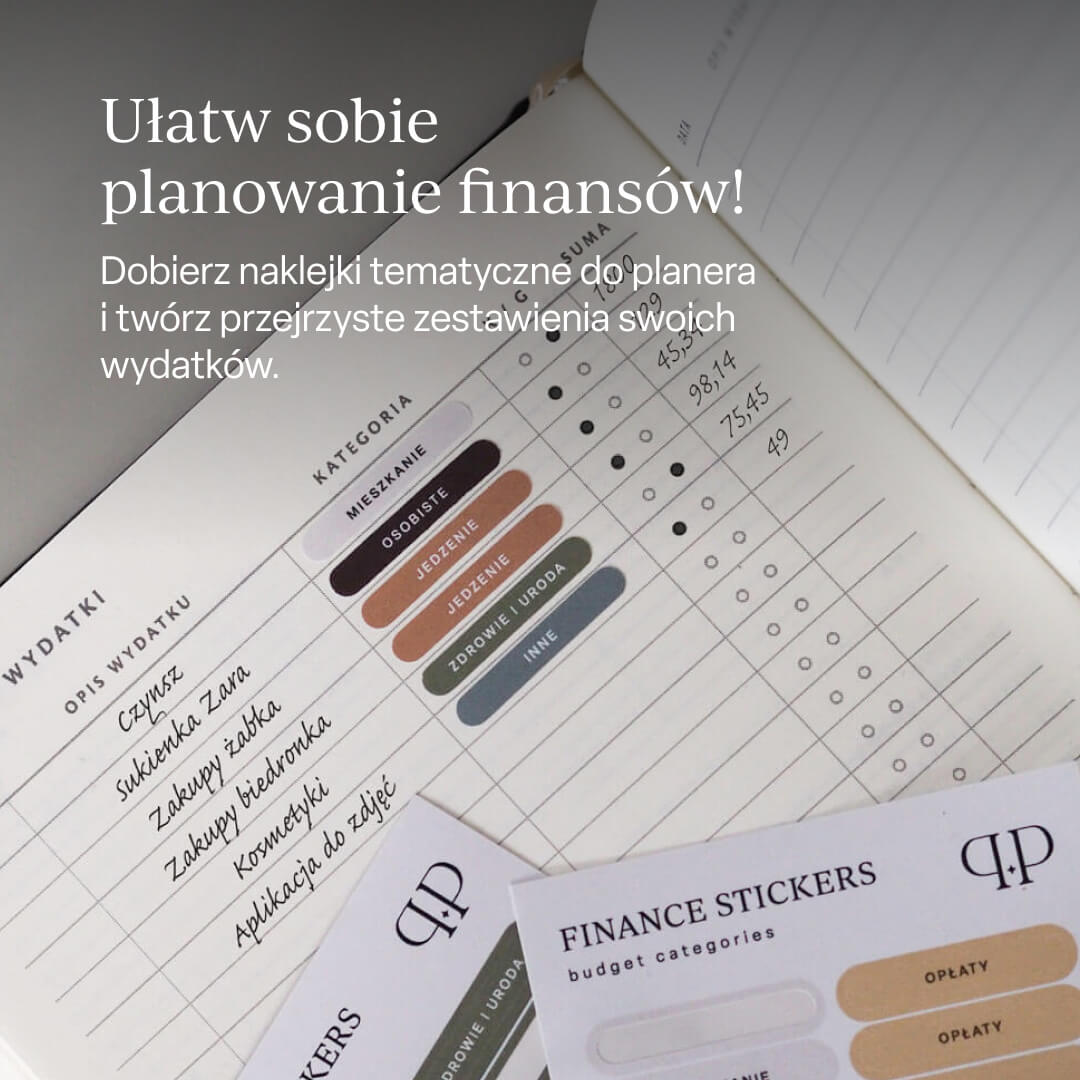 Planowanie finansów z naklejkami do planera