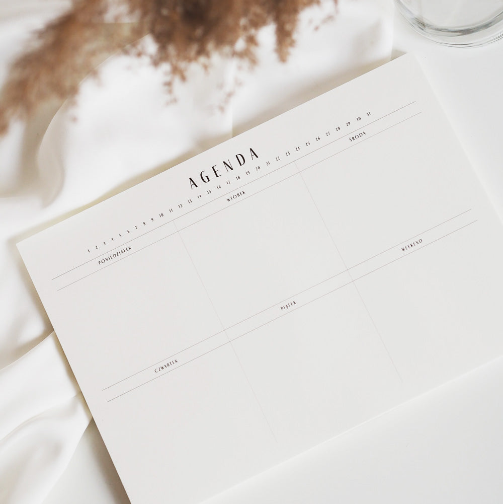 Planer biurkowy tygodniowy Agenda