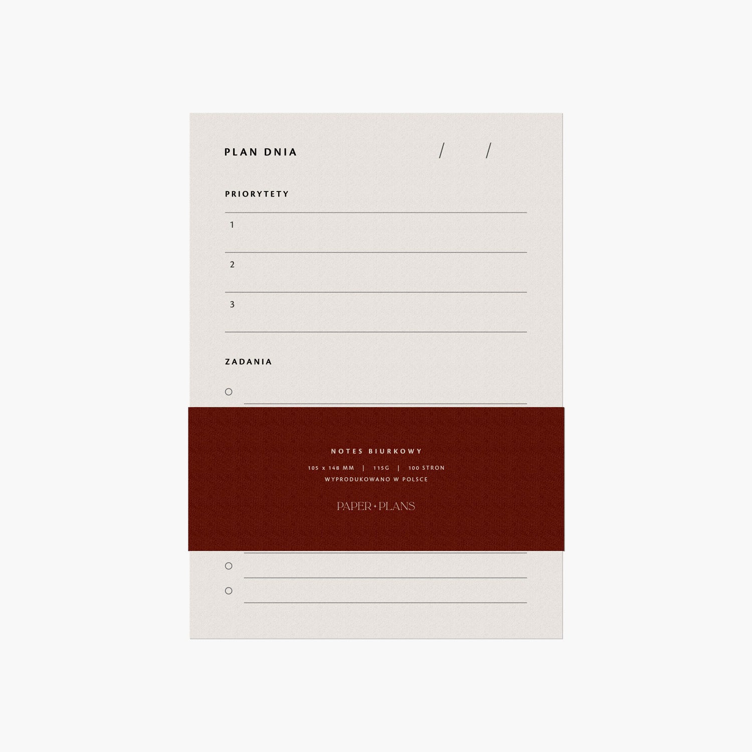 notes Plan dnia A6