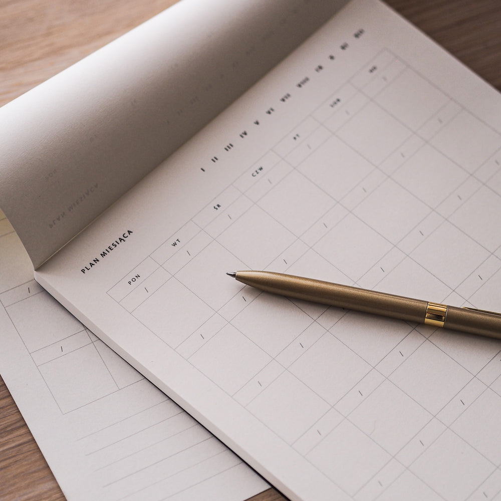 plan miesiąca notes