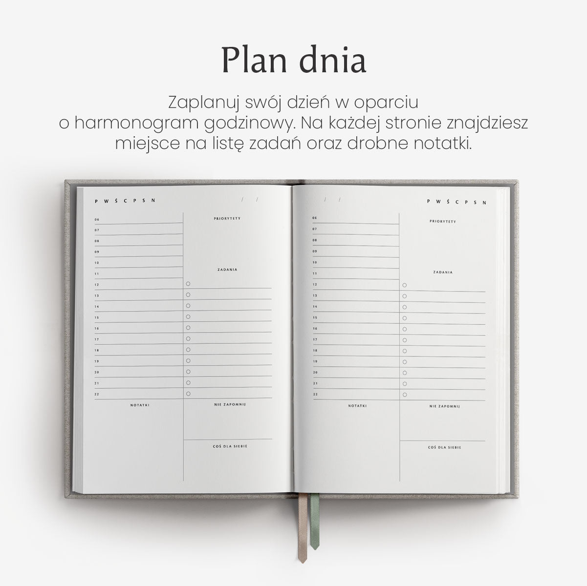 Plan dnia w planerze dziennym