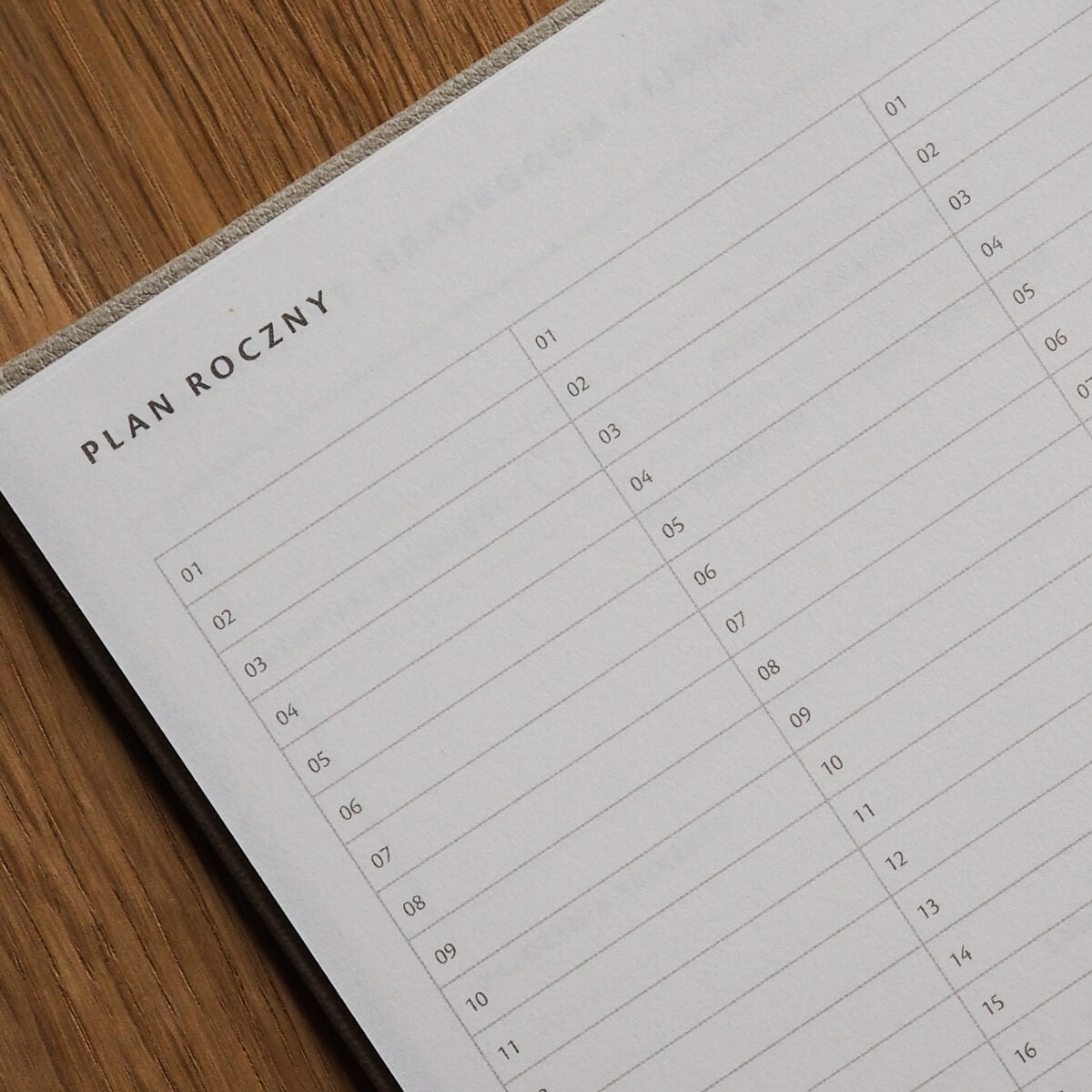 Plan roczny w planerze na spirali - wygodny układ do planowania całego roku