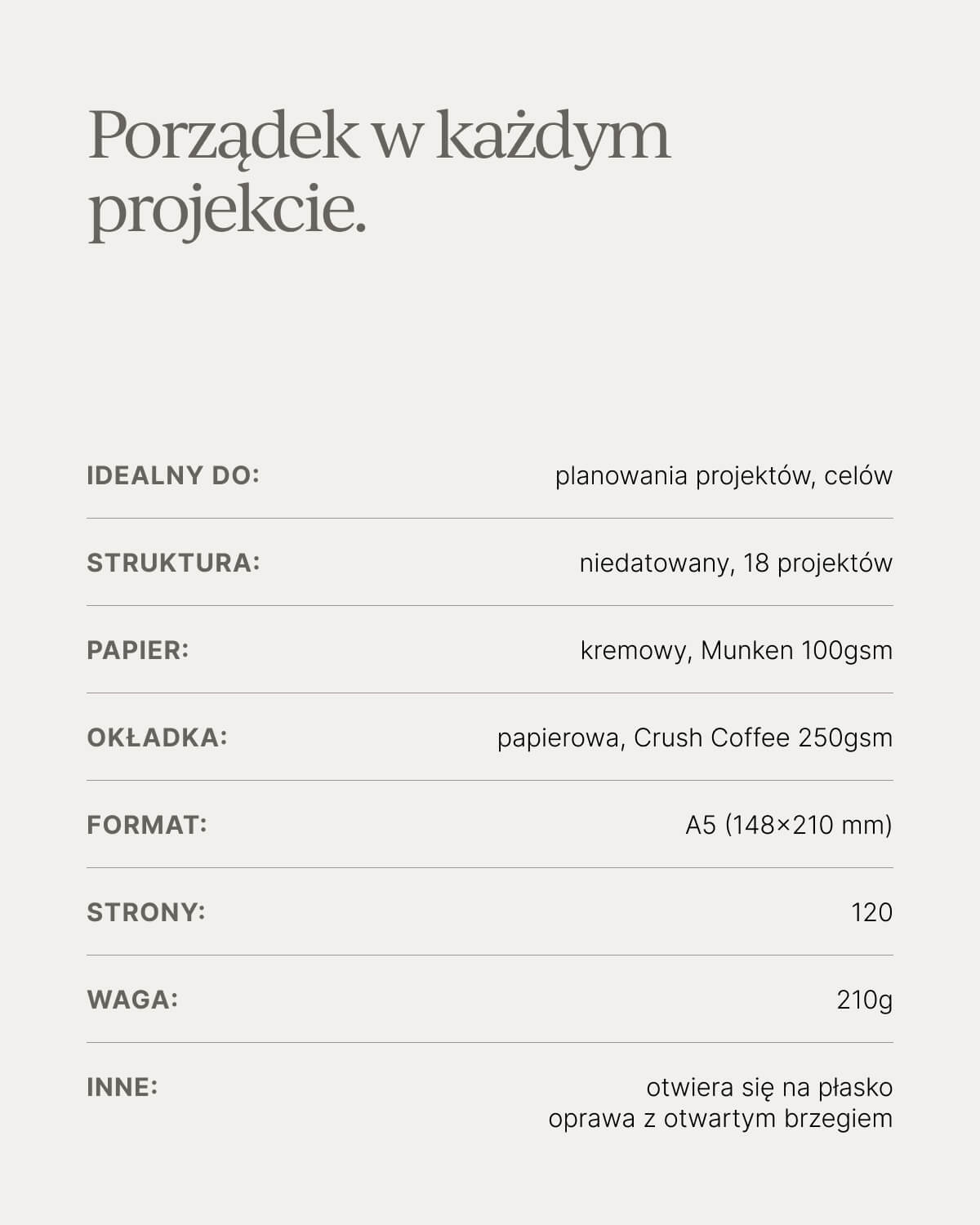 Projekt Planer A5 - RECYCLED COFFEE