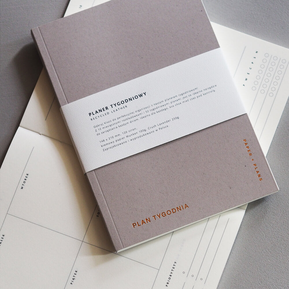 Niedatowany planer tygodniowy do planowania całego roku – ekologiczna oprawa