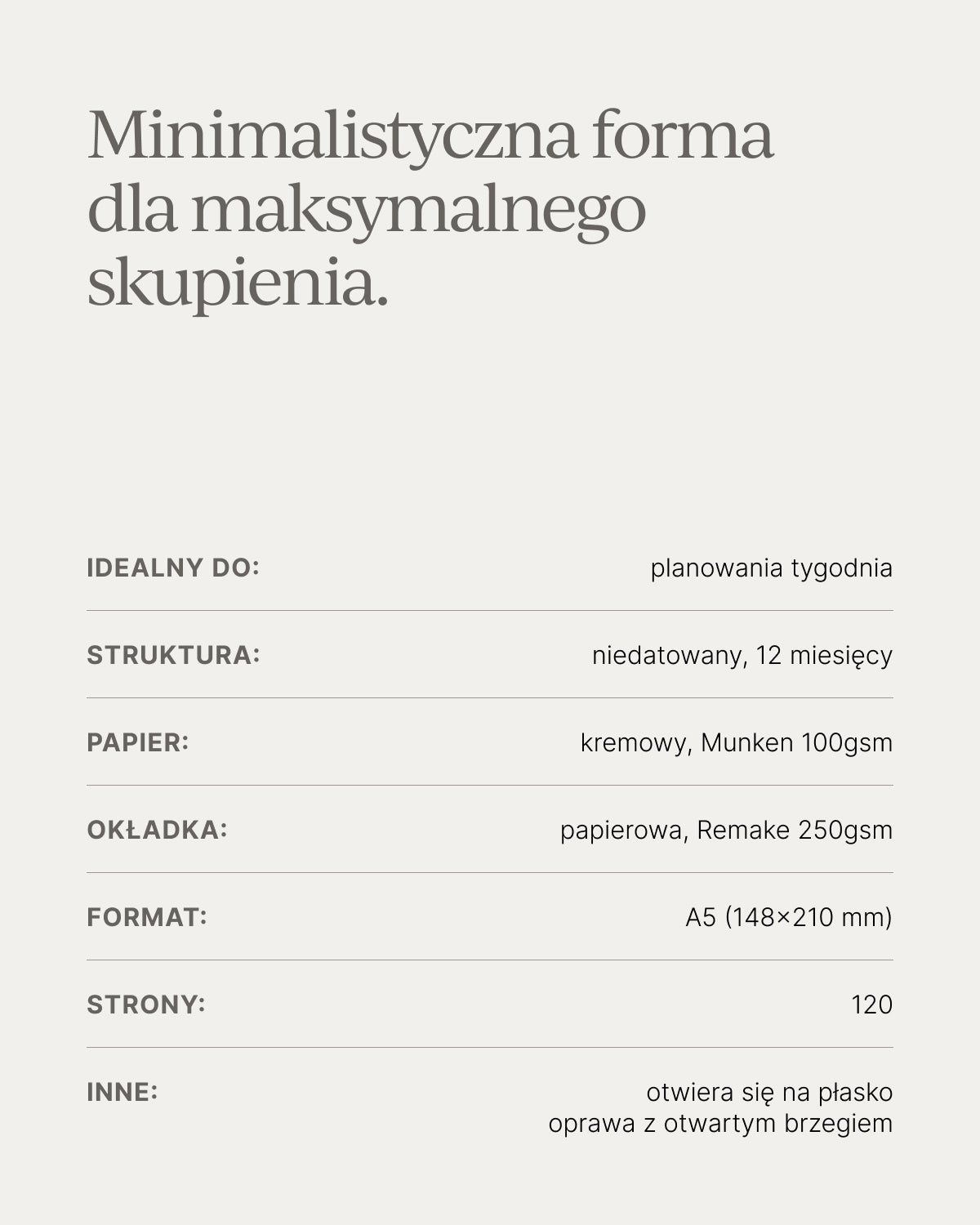 Planer tygodniowy A5 - RECYCLED LEATHER