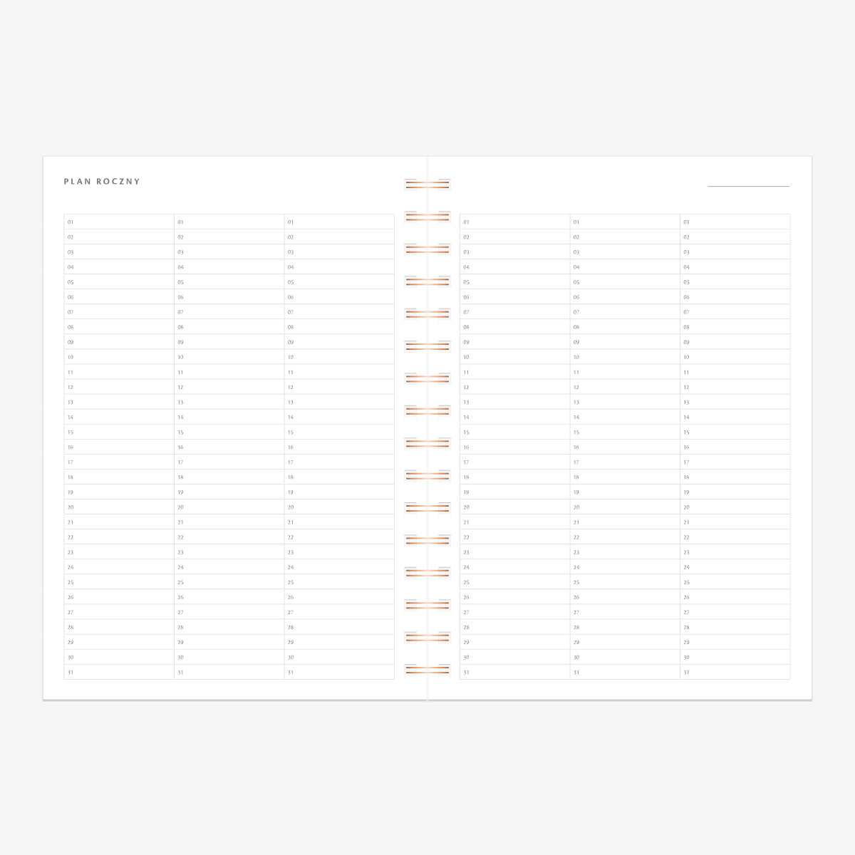 Planowanie roku w planerze