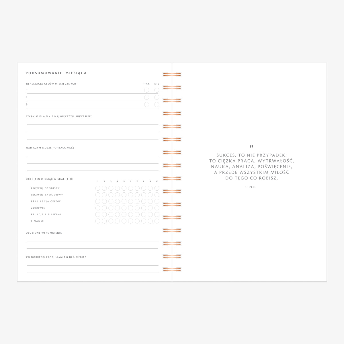 Podsumowanie miesiąca w planerze