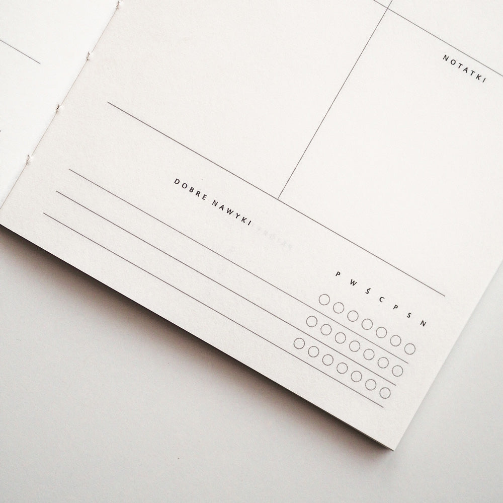 Planer tygodniowy - dziennik nawyków