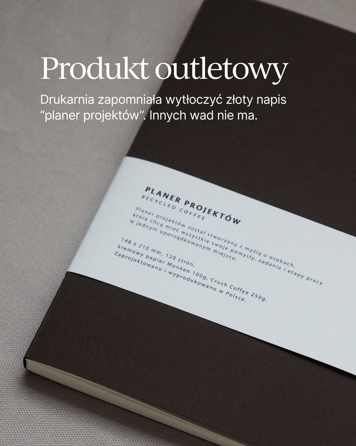 OUTLET - Projekt Planer A5 - RECYCLED COFFEE (mała wada)