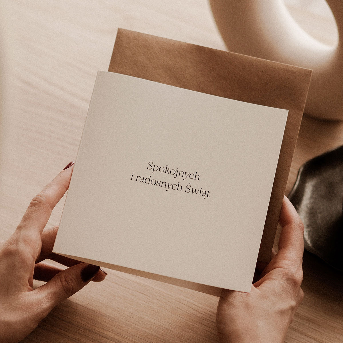 Kartka świąteczna Spokojnych i radosnych świąt
