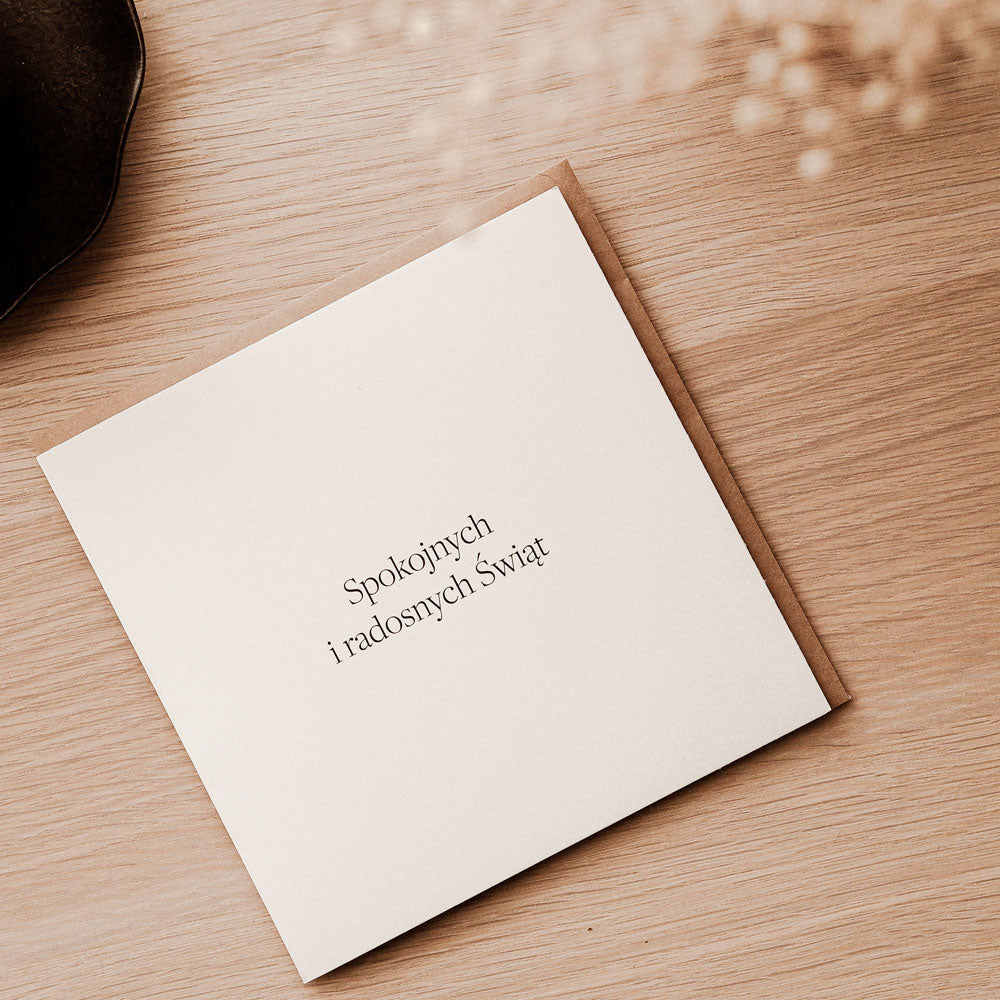 Kartka świąteczna Spokojnych i radosnych świąt