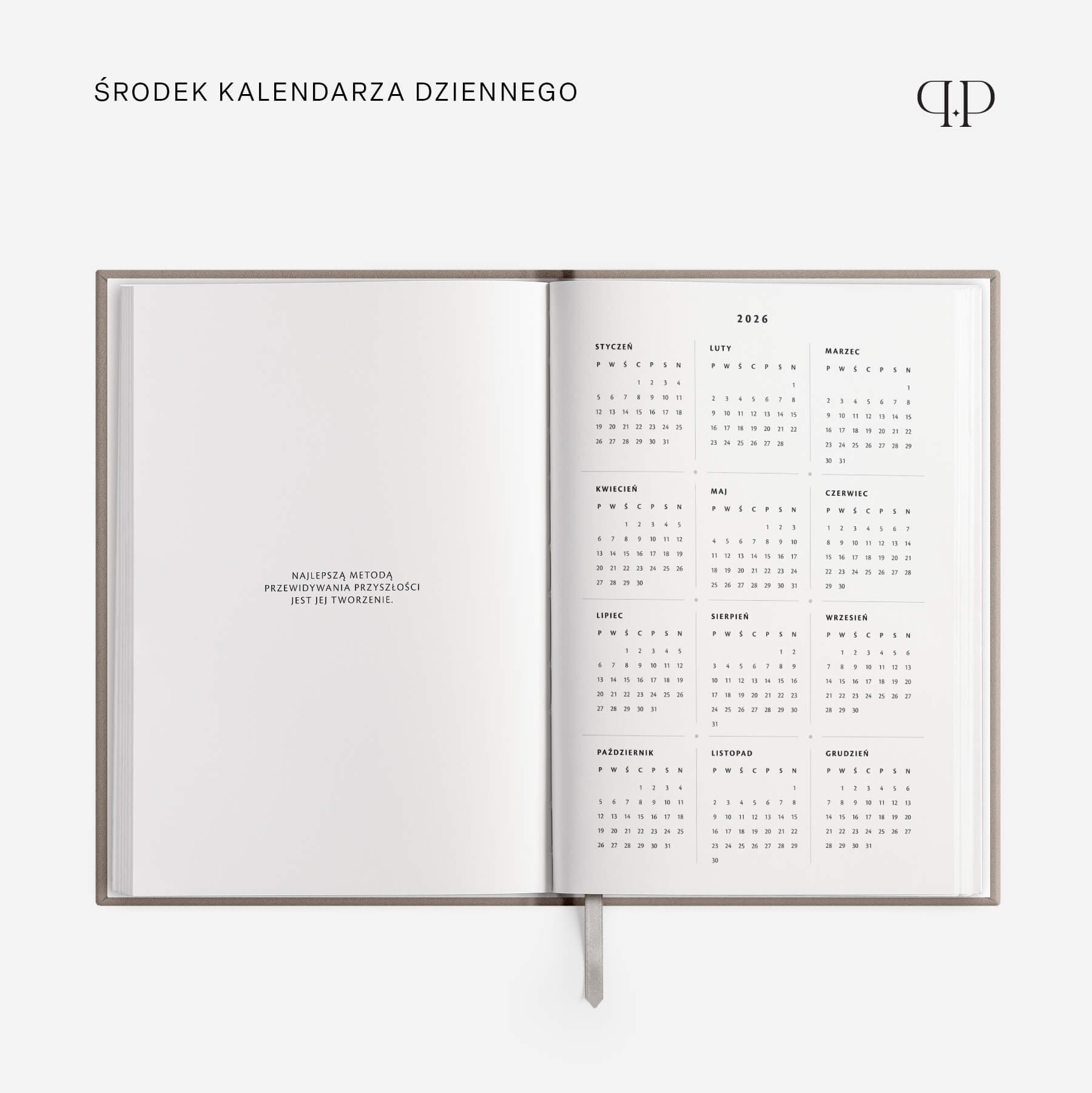 Kalendarz dzienny 2026 - DUST PINK