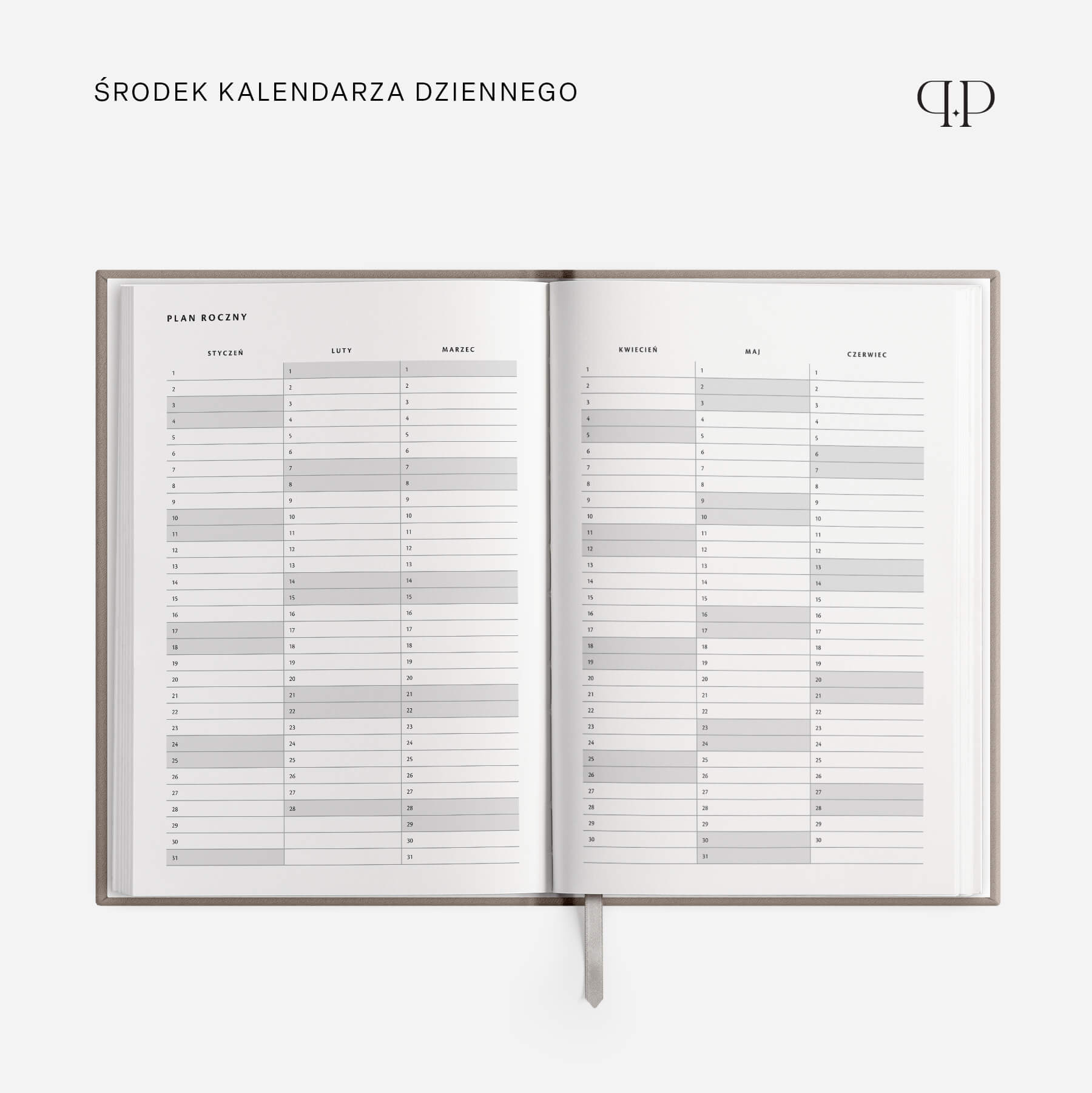 Kalendarz dzienny 2026 - DUST PINK