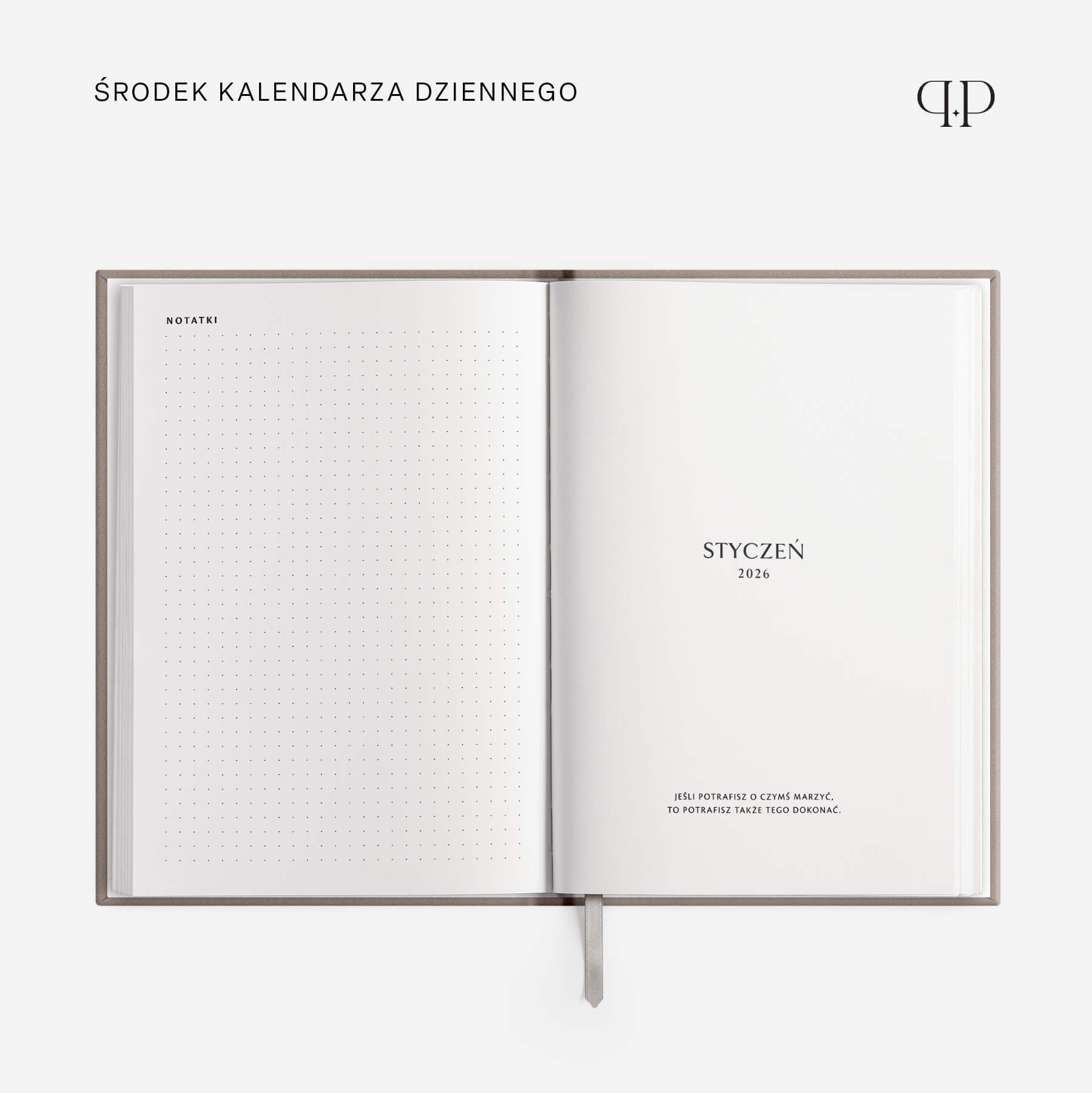 Kalendarz dzienny 2026 - DUST PINK