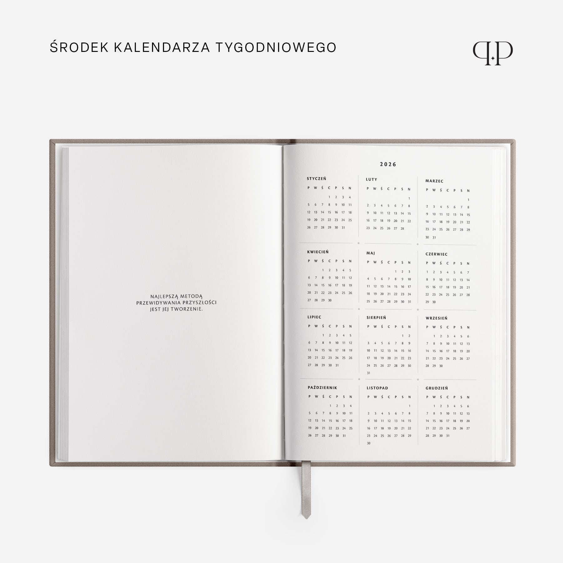 Kalendarz tygodniowy 2026 - MATCHA LATTE