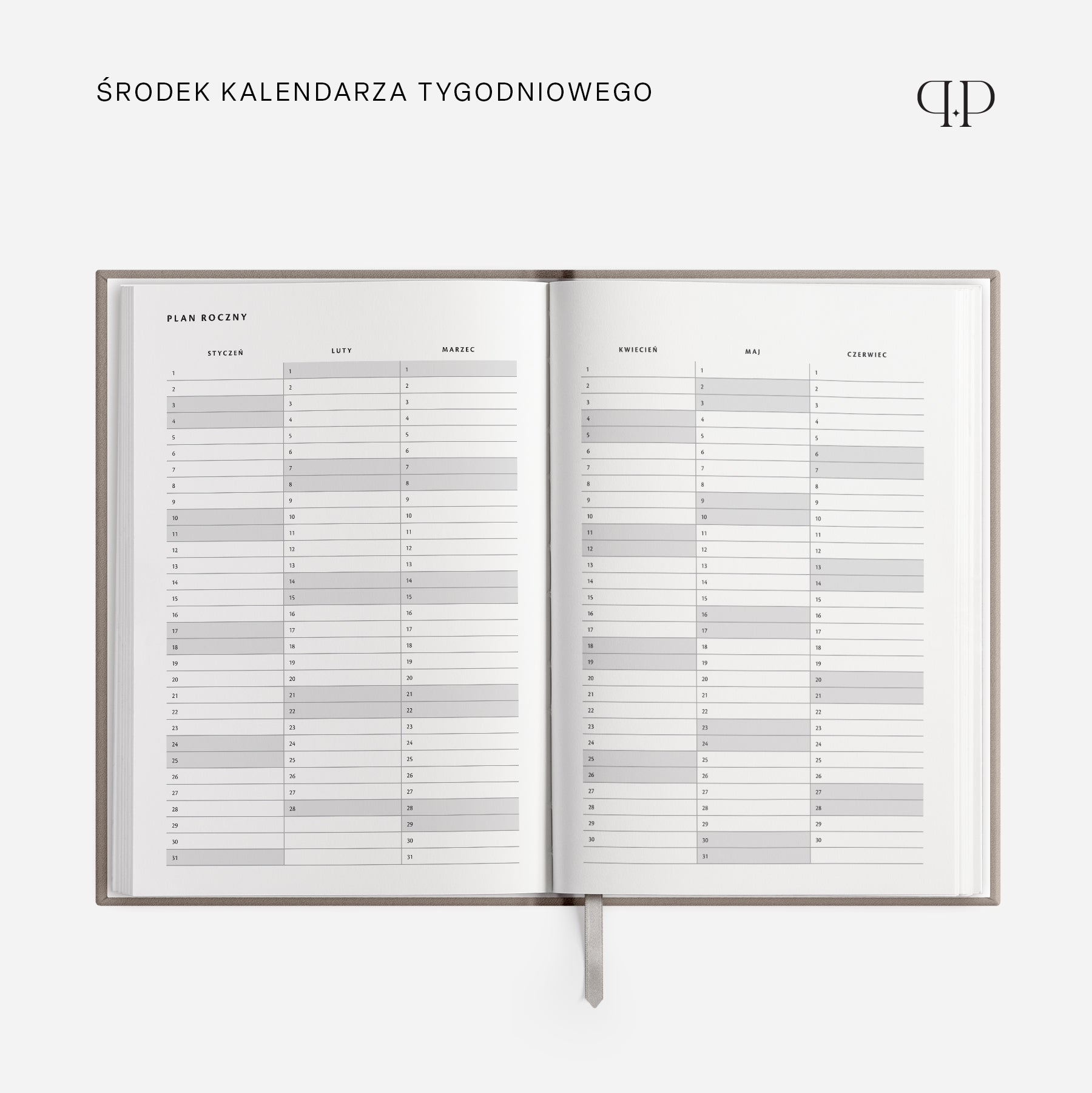 Kalendarz tygodniowy 2026 - DUST PINK