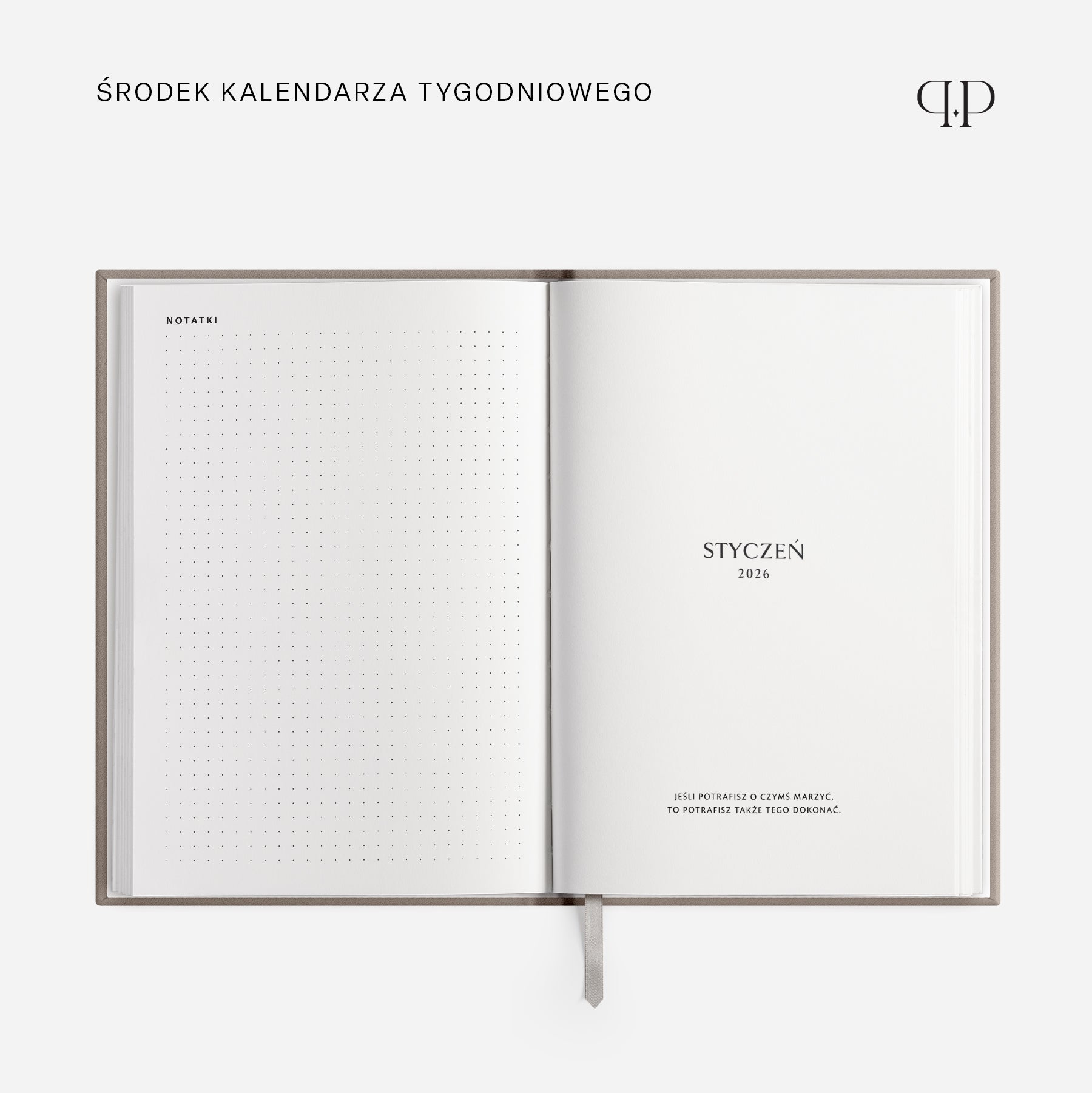 Kalendarz tygodniowy 2026 - DUST PINK