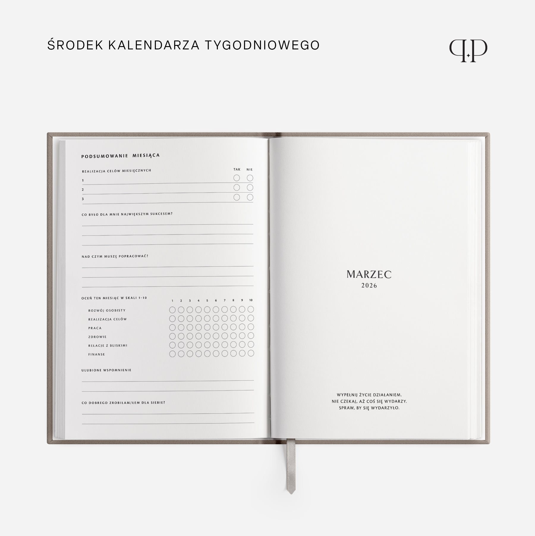 Kalendarz tygodniowy 2026 - DUST PINK