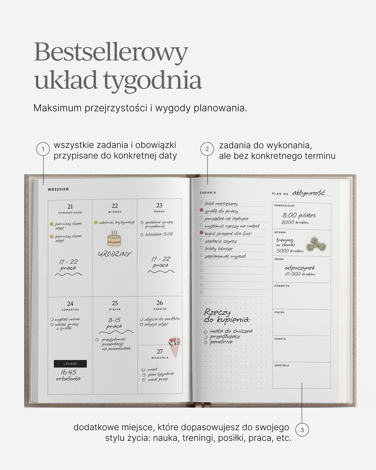 Kalendarz akademicki 2026/2027 - DUST PINK (przedsprzedaż)