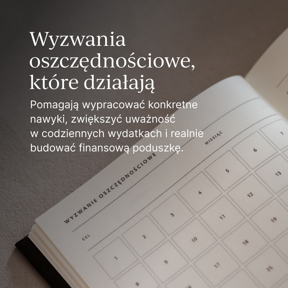 Strona planera z wyzwaniem oszczędnościowym – prosty sposób na kontrolę budżetu i budowanie nawyków.