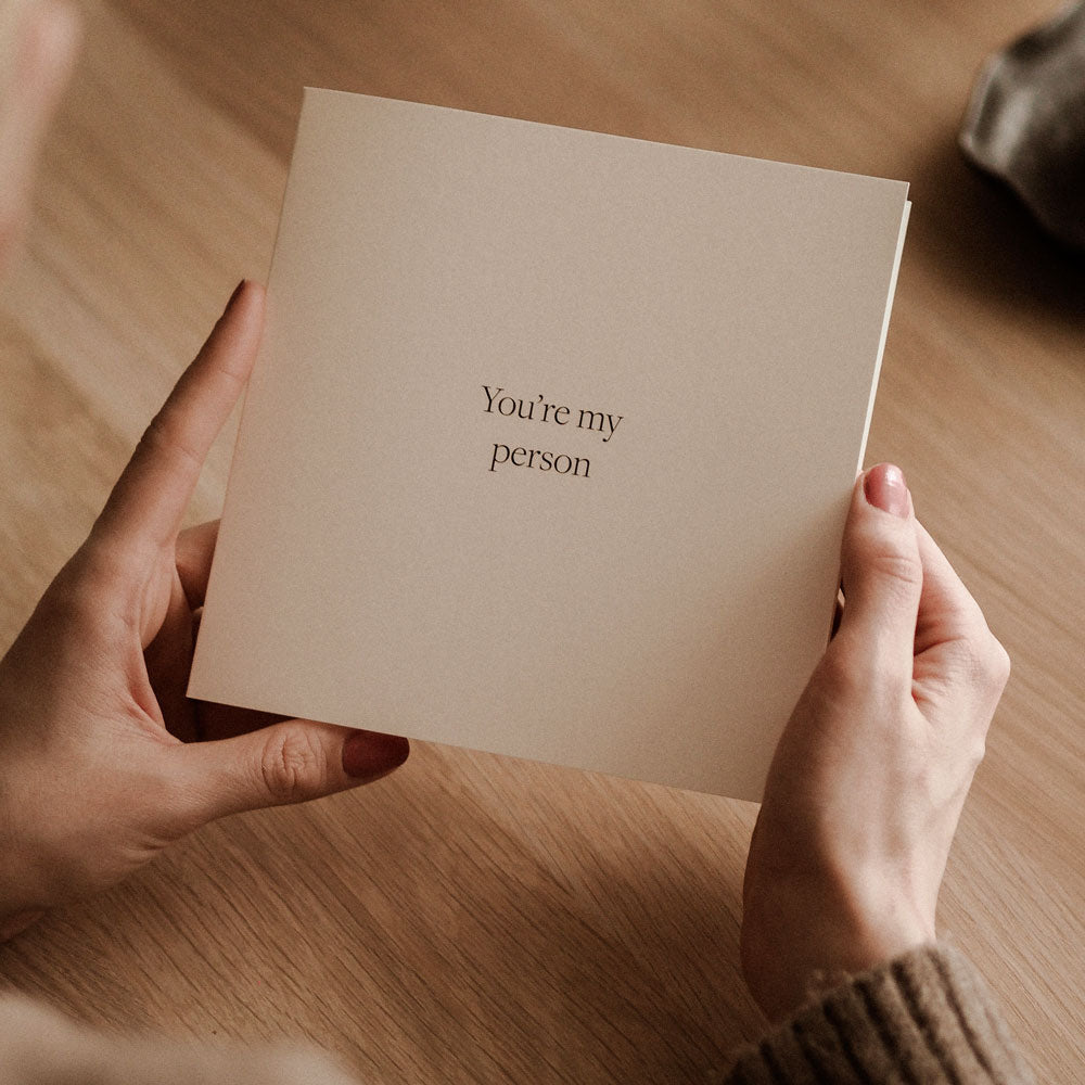 Kartka okolicznościowa z napisem You're my person