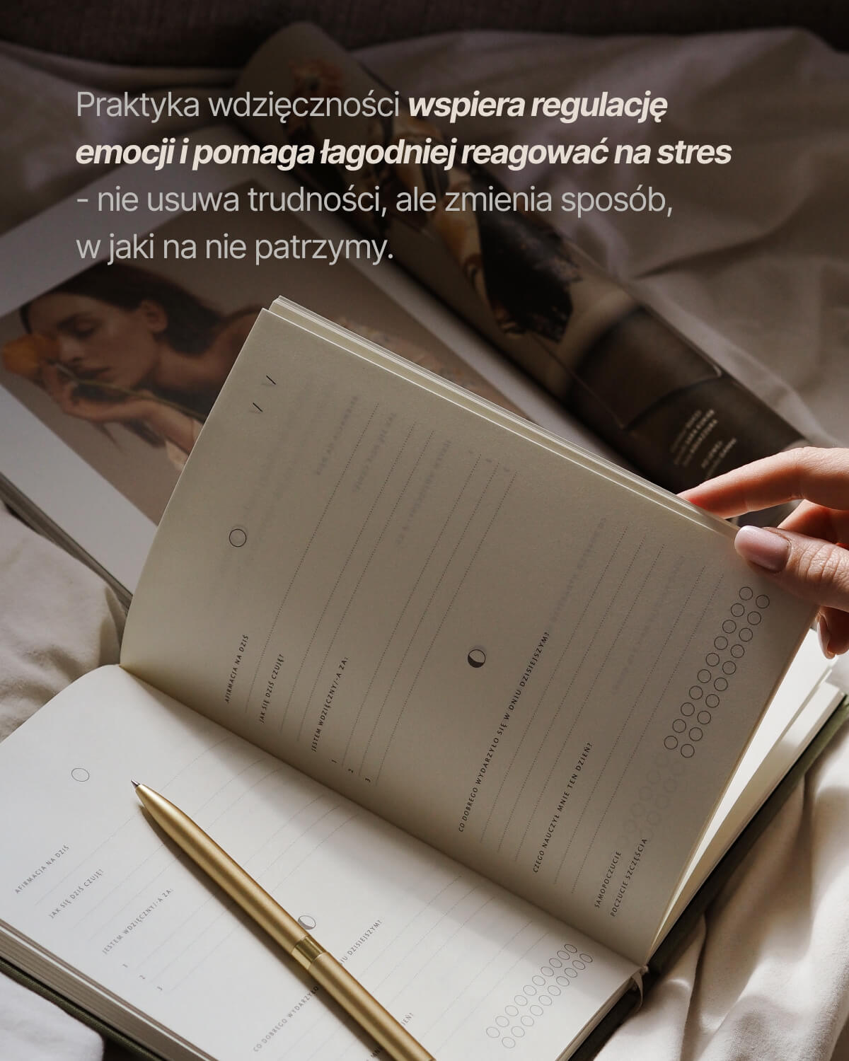 dziennik wdzięczności A5 do codziennej praktyki wdzięczności jako wsparcie emocji