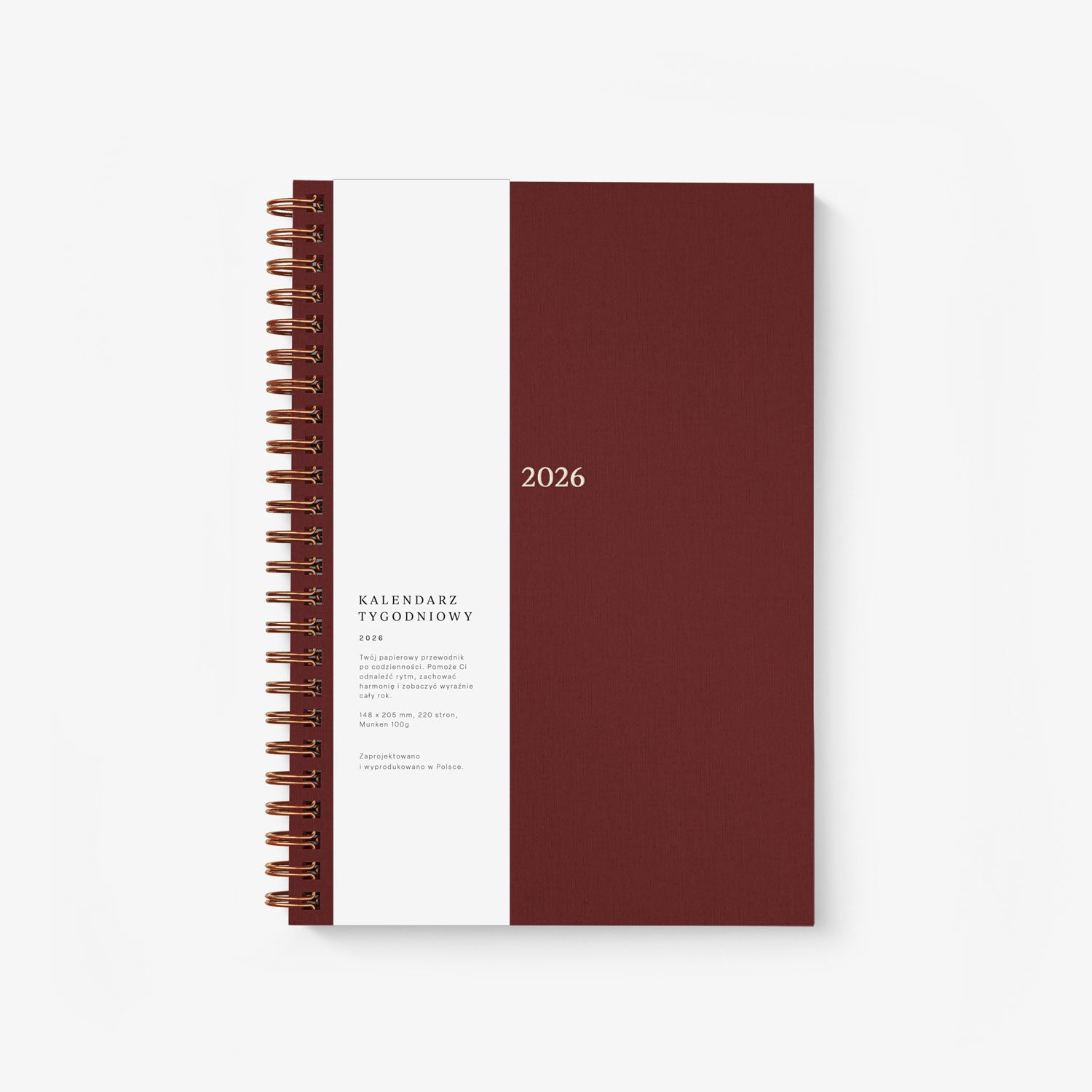 Kalendarz tygodniowy na spirali 2026 - RED VELVET